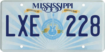 MS license plate LXE228