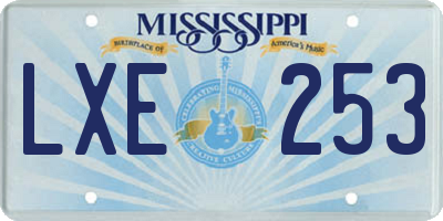 MS license plate LXE253