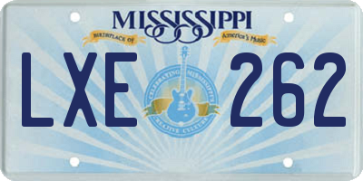 MS license plate LXE262