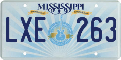 MS license plate LXE263
