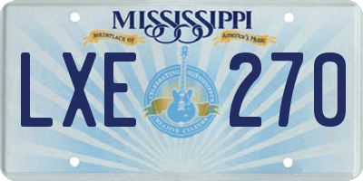 MS license plate LXE270