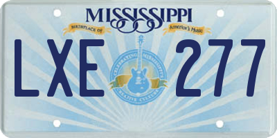 MS license plate LXE277