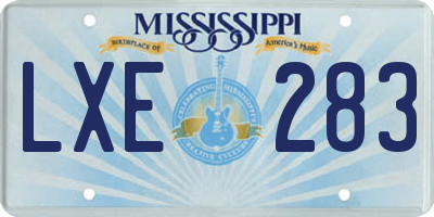 MS license plate LXE283