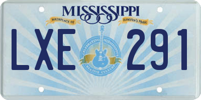 MS license plate LXE291
