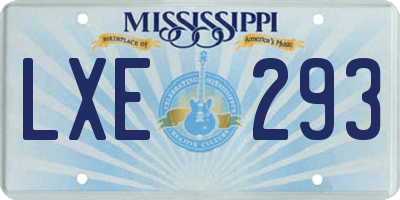 MS license plate LXE293