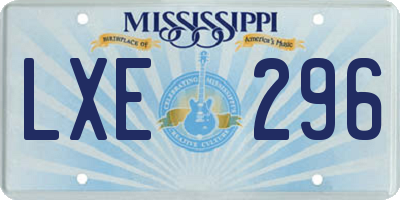 MS license plate LXE296