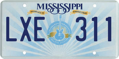 MS license plate LXE311
