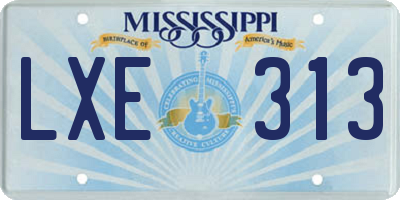 MS license plate LXE313