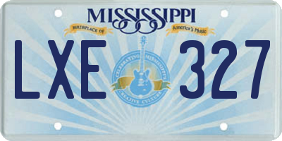 MS license plate LXE327