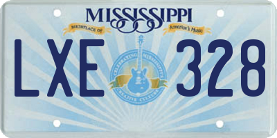 MS license plate LXE328