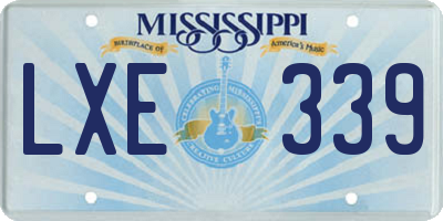 MS license plate LXE339