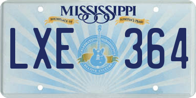 MS license plate LXE364