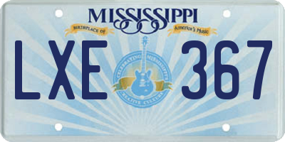 MS license plate LXE367