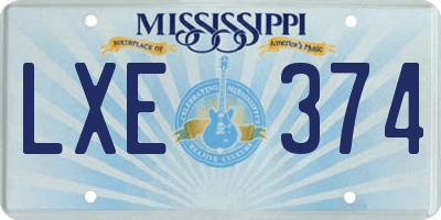 MS license plate LXE374