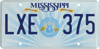 MS license plate LXE375