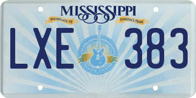 MS license plate LXE383