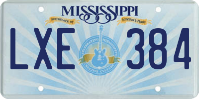 MS license plate LXE384