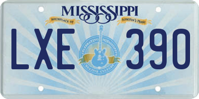 MS license plate LXE390