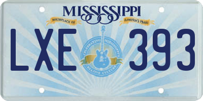 MS license plate LXE393