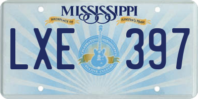 MS license plate LXE397
