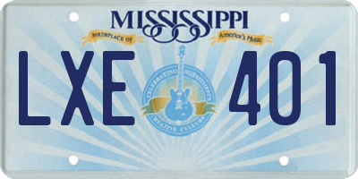 MS license plate LXE401