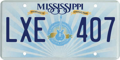 MS license plate LXE407