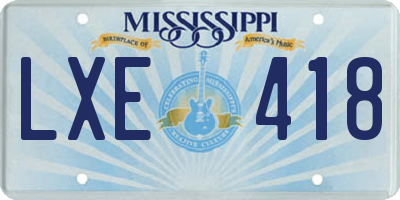 MS license plate LXE418