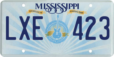 MS license plate LXE423