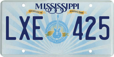 MS license plate LXE425