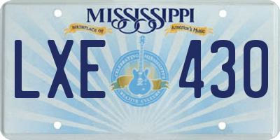 MS license plate LXE430