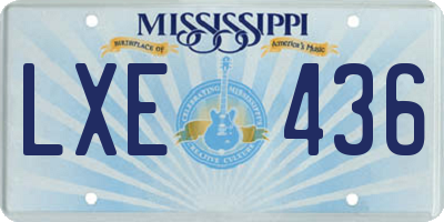 MS license plate LXE436