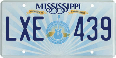 MS license plate LXE439