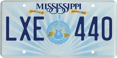 MS license plate LXE440