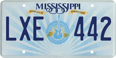 MS license plate LXE442