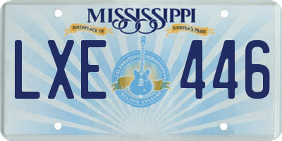 MS license plate LXE446