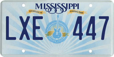 MS license plate LXE447