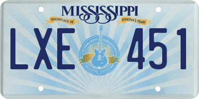MS license plate LXE451