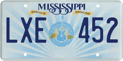 MS license plate LXE452