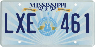MS license plate LXE461