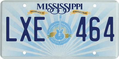 MS license plate LXE464