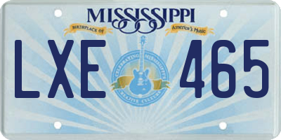 MS license plate LXE465