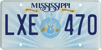 MS license plate LXE470