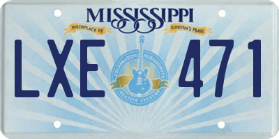 MS license plate LXE471