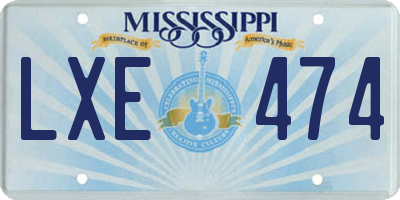 MS license plate LXE474