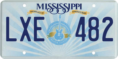 MS license plate LXE482