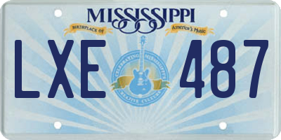 MS license plate LXE487