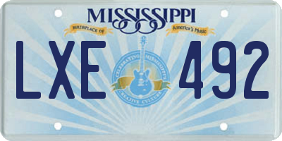MS license plate LXE492