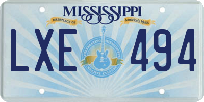 MS license plate LXE494