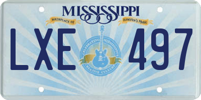 MS license plate LXE497
