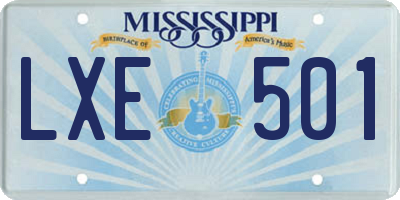 MS license plate LXE501